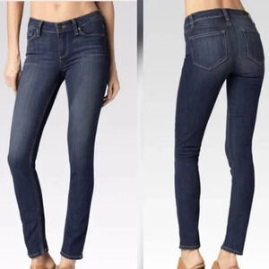 PAIGE Peg Skinny Jeans Dark Wash Low Rise Stretch Denim Size 28